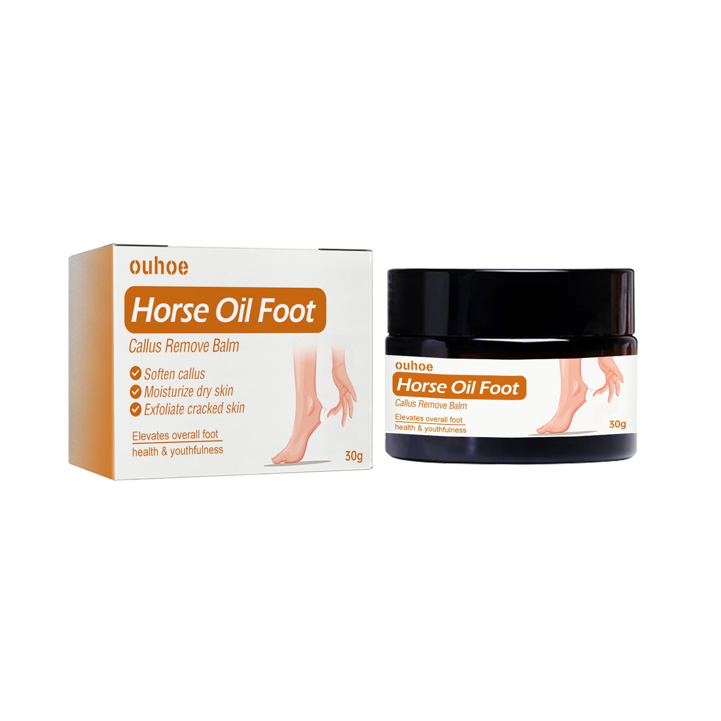 Horse Oil Foot Care Cream, Repair Heel Peeling Anti-Cracking Moisturizing Foot Care Cream