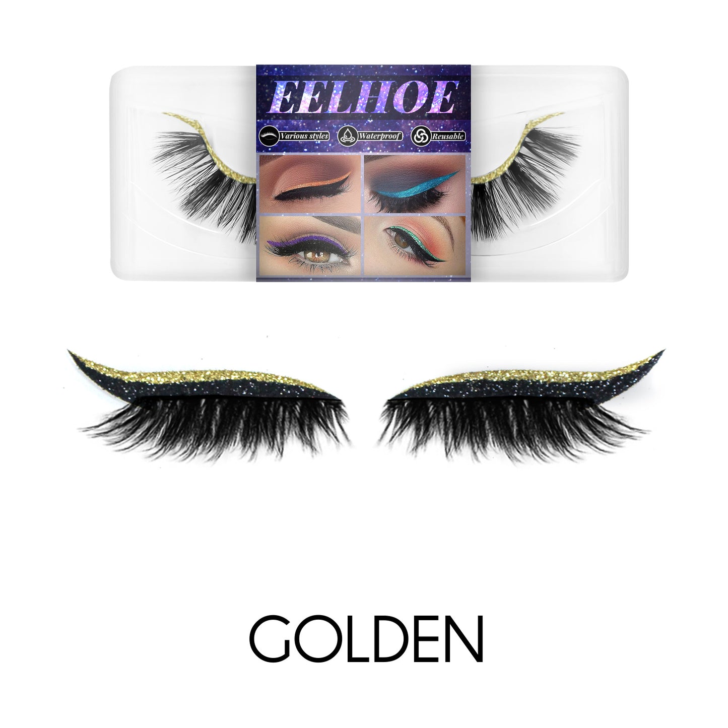 Eyeliner And Eyelash Stickers, Self-Adhesive False Eyelashes With European And American 3d Eyelash Eyeshadow Eyeliner