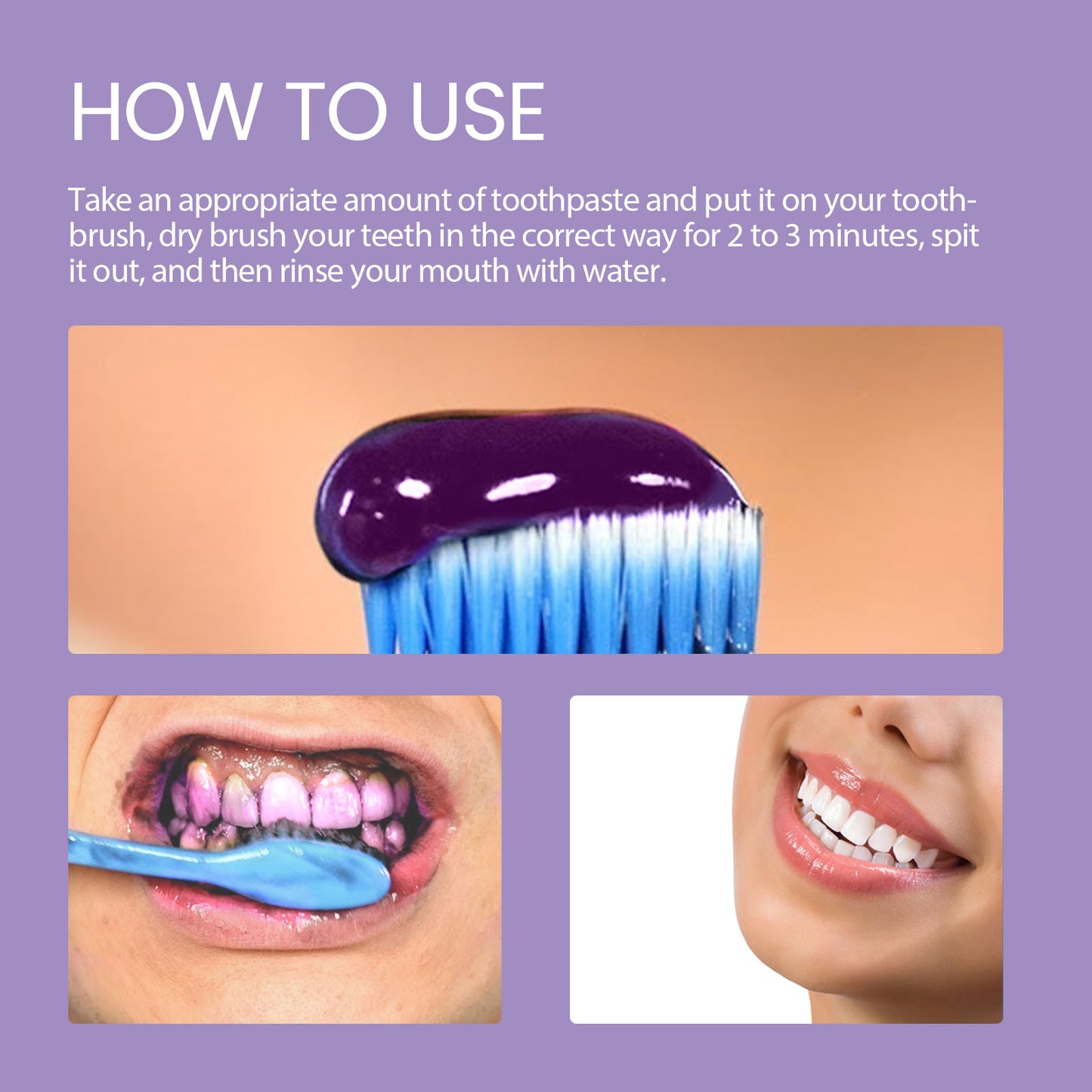Purple Corrector, Clean Stains Whitening Teeth Care Gums Fresh Mouth Care Toothpaste
