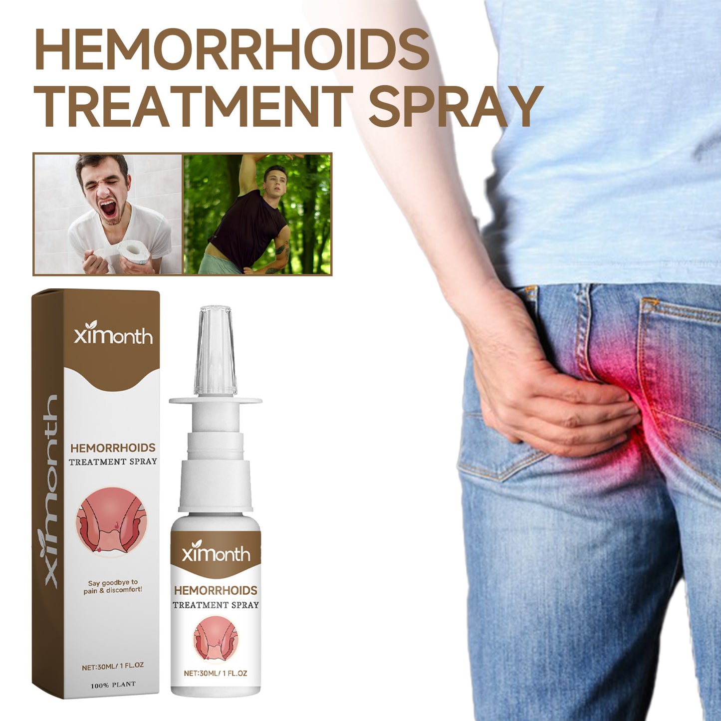 Hemorrhoid Treatment Spray, Relieve Swelling, Hemorrhoid Pain, Itching And Discomfort Meat Ball Care Spray