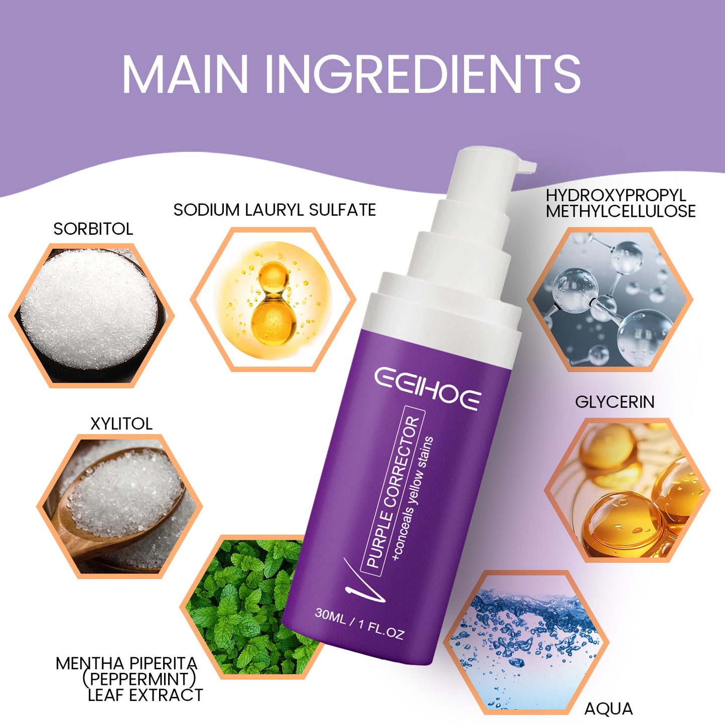 Purple Corrector, Clean Stains Whitening Teeth Care Gums Fresh Mouth Care Toothpaste